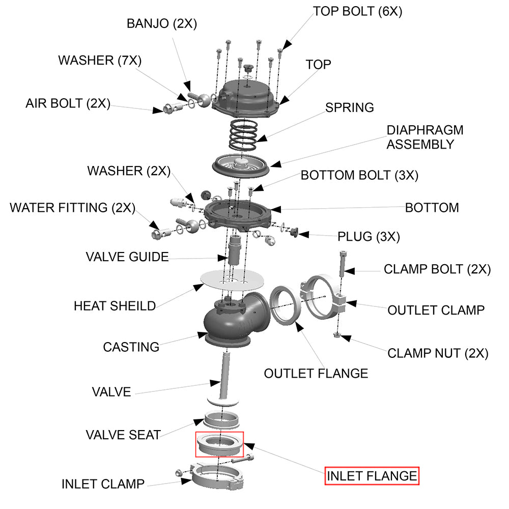 Inlet Flange for TiAL 38mm MV-S Wastegate 304 Stainless